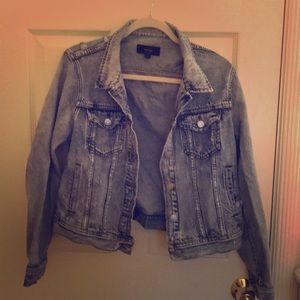 Distressed jean jacket